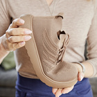Sneaker "Barbara" in Strickoptik taupe