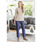 Shirt mit Tunika-Ausschnitt 2er-Set blau + taupe
