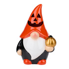 LED-Halloweenzwerg mit Kürbismütze