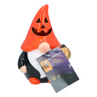 LED-Halloweenzwerg mit Kürbismütze