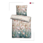 Feinbiber-Bettwäsche "Aquarellblumen" natur biberna