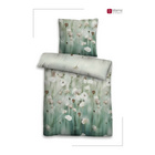 Feinbiber-Bettwäsche "Aquarellblumen" salbei biberna