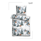 Castell Polycotton-Biber-Bettwäsche „Winter“ taubenblau