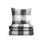 Castell Polycotton-Biber-Bettwäsche „Karo groß“ grau