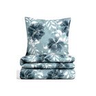Castell Polycotton-Biber-Bettwäsche „Floral“ petrol