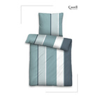 Castell Polycotton-Biber-Bettwäsche „Längsstreifen“ petrol