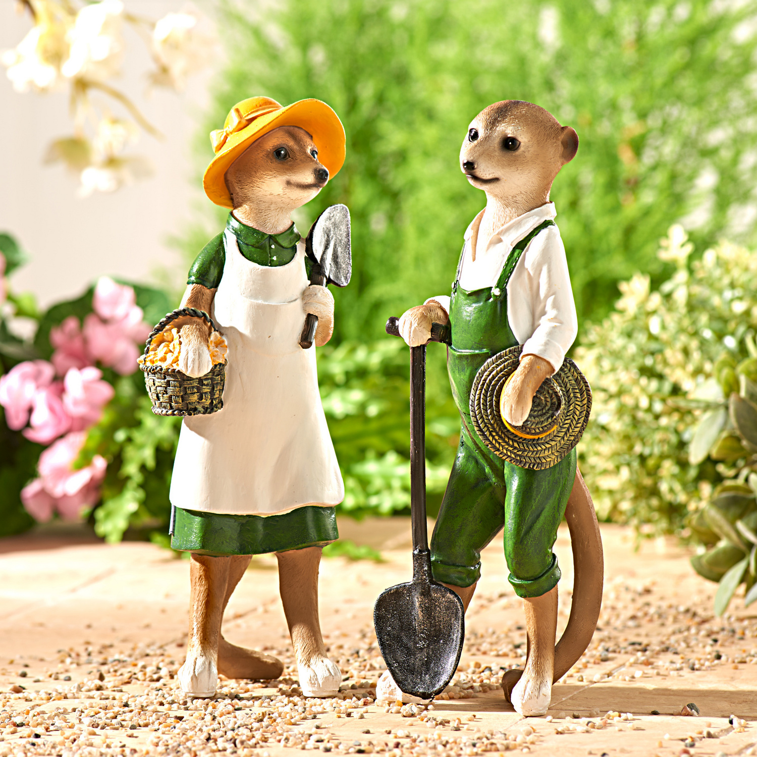 Gartendeko Erdmännchen-Gärtnerin 