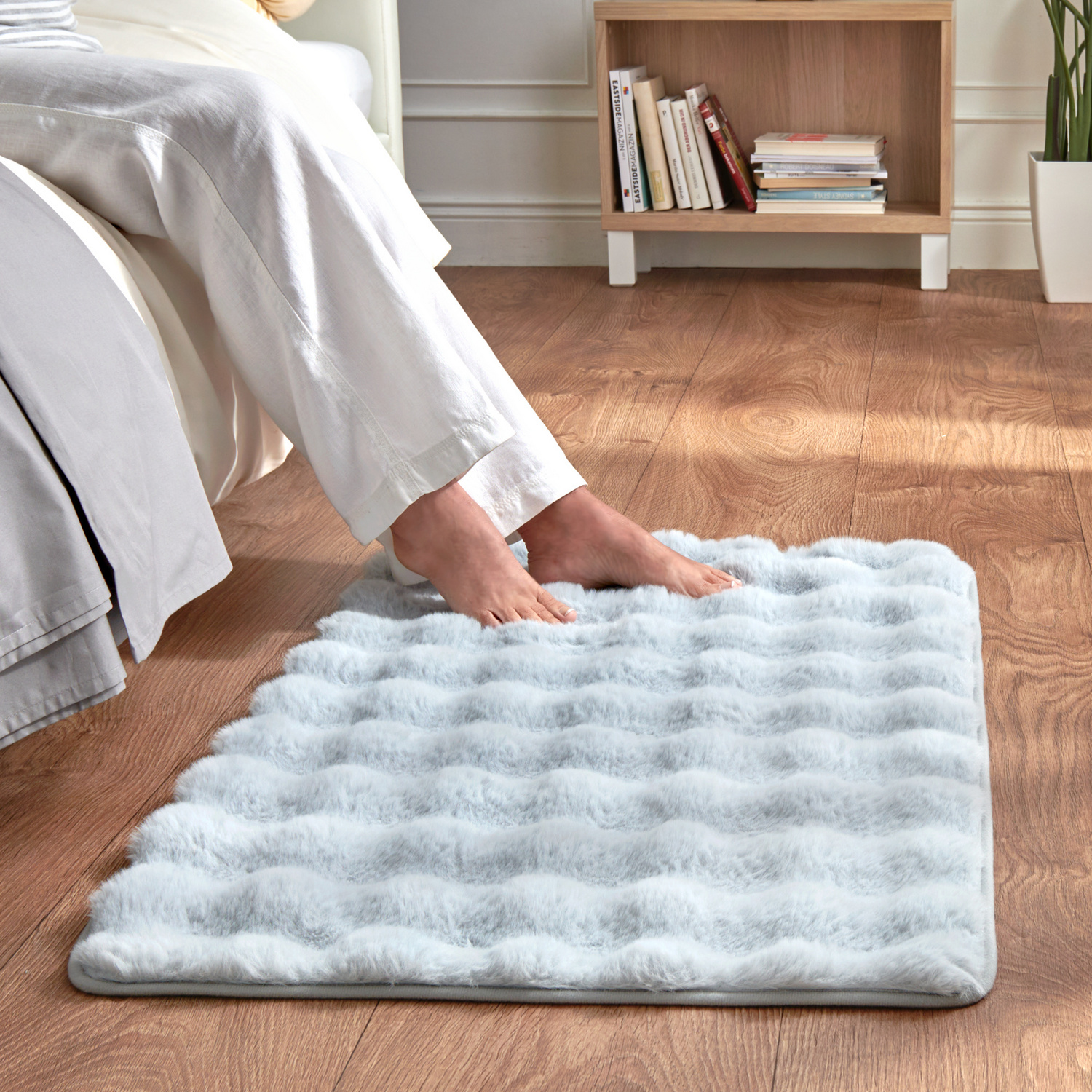 Bettvorleger Bubble-Fleece grau Eldo