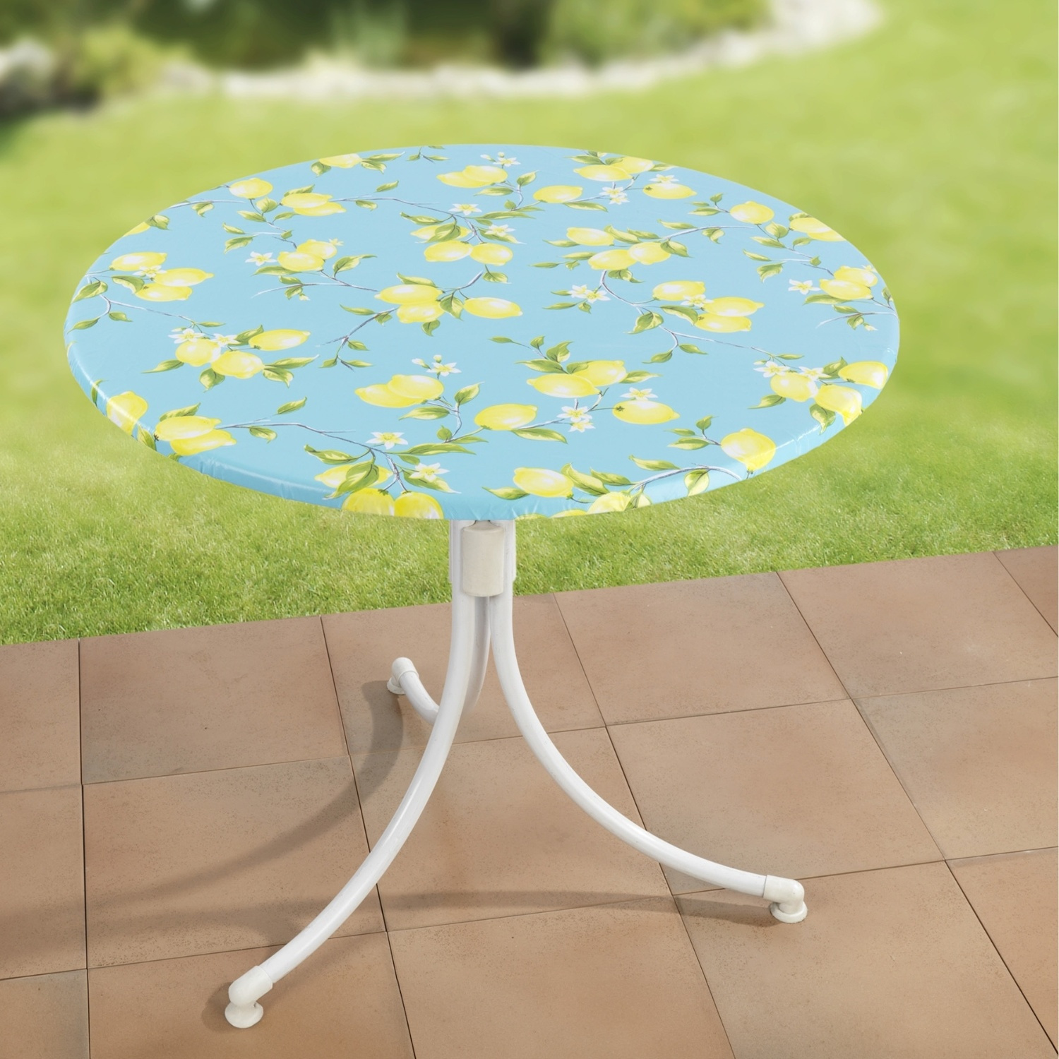 Spanntischdecke Zitrone Ø 70–86 cm