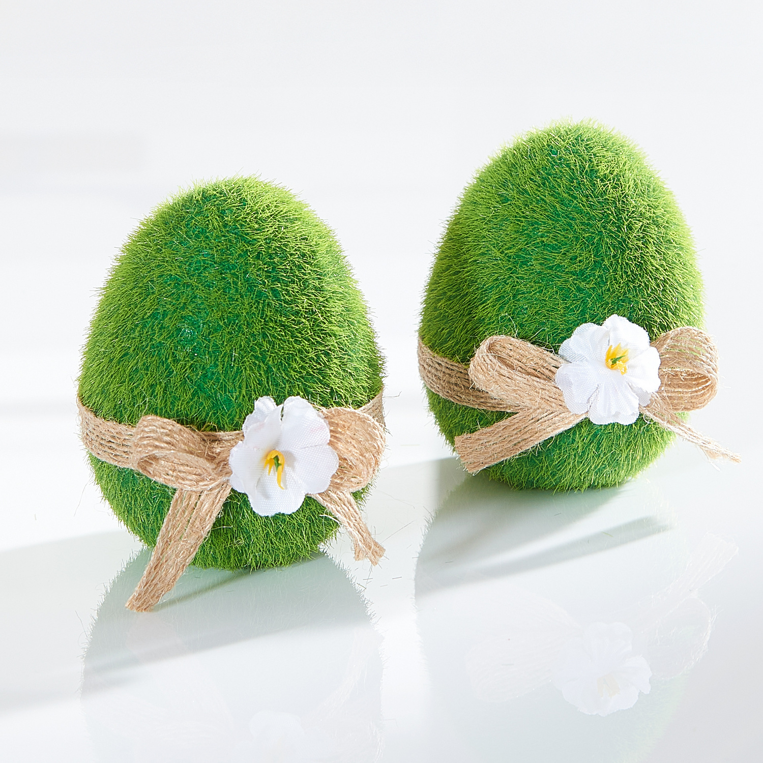 Moos-Eier aus Keramik 2er-Set Eldo