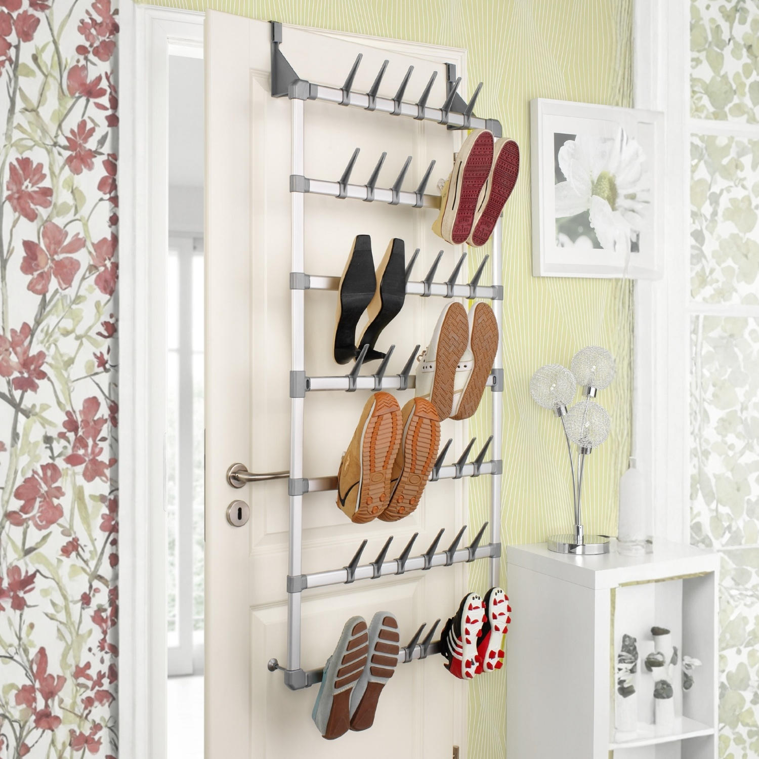 Schuhregal zur Tür- & Wandmontage für 21 Paar Schuhe